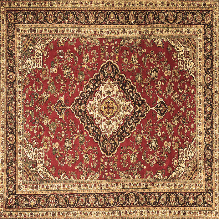 Square Medallion Brown Traditional Rug, tr1289brn