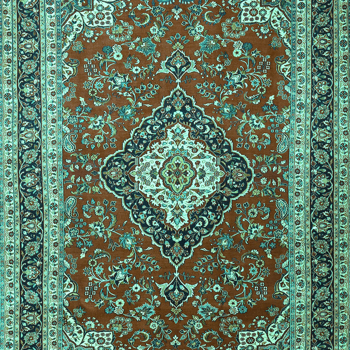 Medallion Turquoise Traditional Rug, tr1289turq