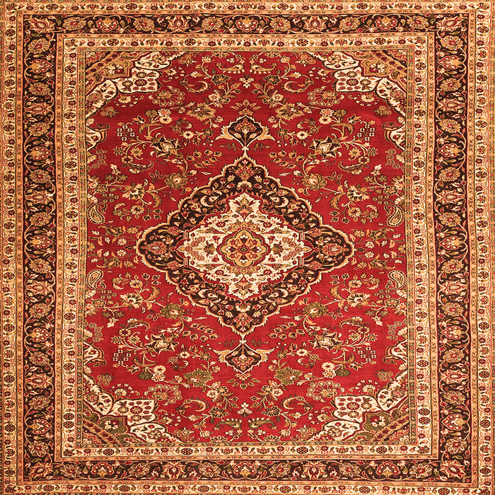 Serging Thickness of Medallion Orange Traditional Rug, tr1289org