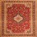 Serging Thickness of Medallion Orange Traditional Rug, tr1289org