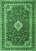 Machine Washable Medallion Emerald Green Traditional Area Rugs, wshtr1289emgrn