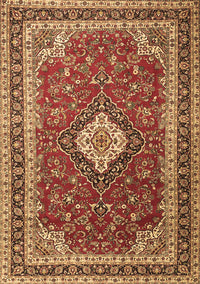 Medallion Brown Traditional Rug, tr1289brn