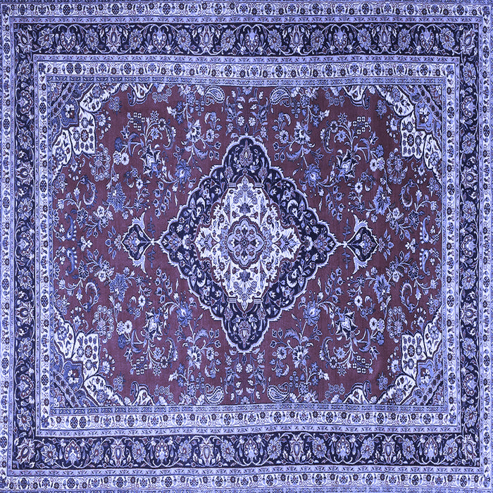 Square Medallion Blue Traditional Rug, tr1289blu