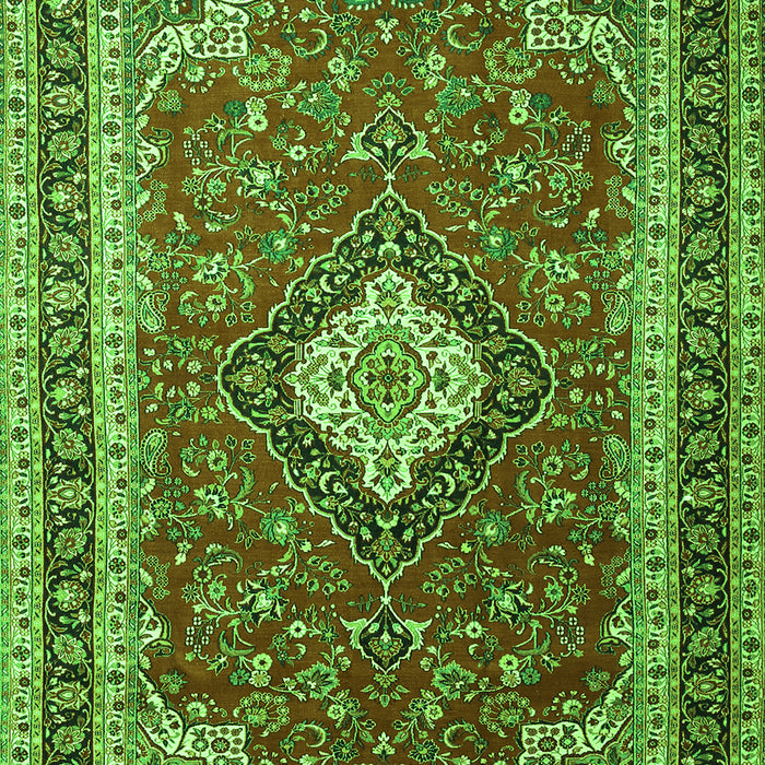 Medallion Green Traditional Rug, tr1289grn