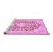 Sideview of Machine Washable Medallion Pink Traditional Rug, wshtr128pnk