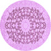 Round Medallion Purple Traditional Rug, tr128pur