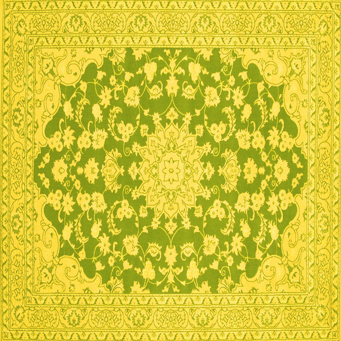 Square Medallion Yellow Traditional Rug, tr128yw