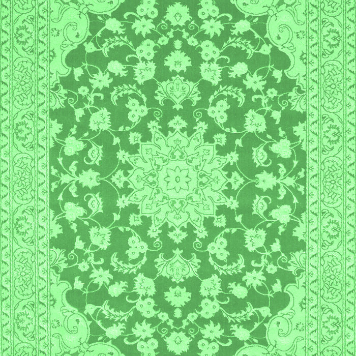 Machine Washable Medallion Emerald Green Traditional Area Rugs, wshtr128emgrn