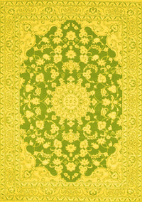 Medallion Yellow Traditional Rug, tr128yw