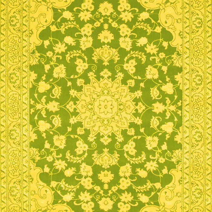 Medallion Yellow Traditional Rug, tr128yw