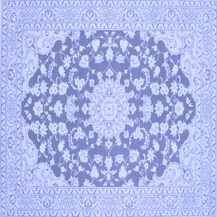 Square Medallion Blue Traditional Rug, tr128blu