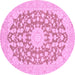 Round Medallion Pink Traditional Rug, tr128pnk