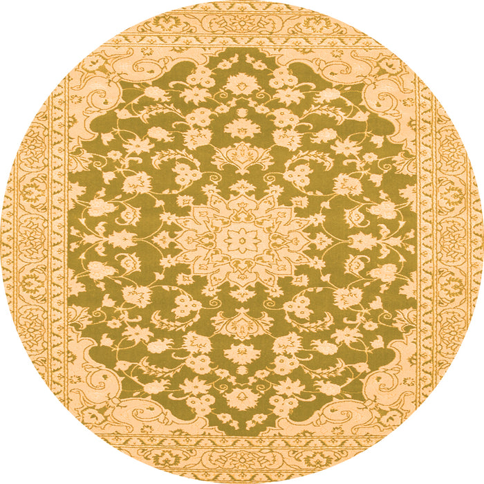 Machine Washable Medallion Orange Traditional Area Rugs, wshtr128org