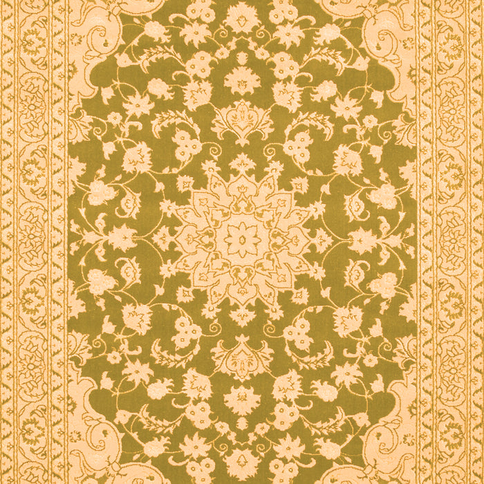 Serging Thickness of Machine Washable Medallion Orange Traditional Area Rugs, wshtr128org