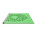 Sideview of Machine Washable Medallion Emerald Green Traditional Area Rugs, wshtr128emgrn