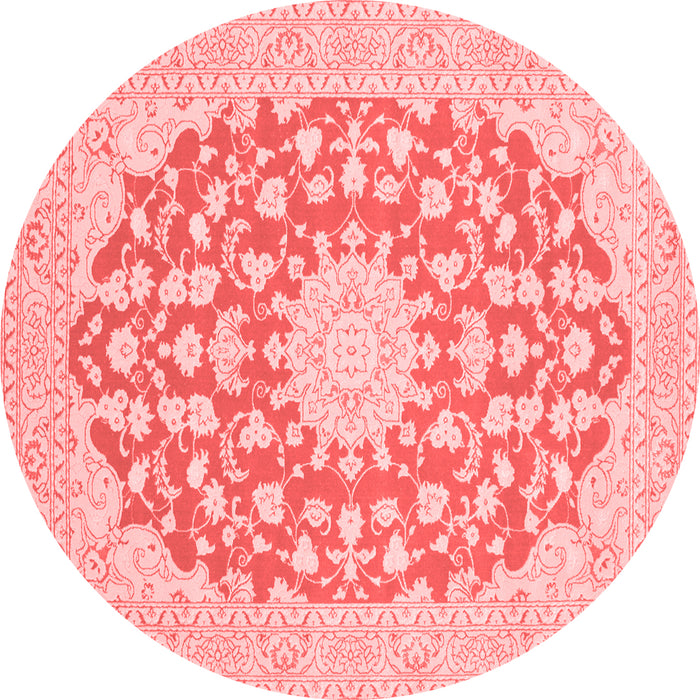 Machine Washable Medallion Red Traditional Rug, wshtr128red