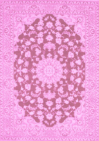 Medallion Pink Traditional Rug, tr128pnk