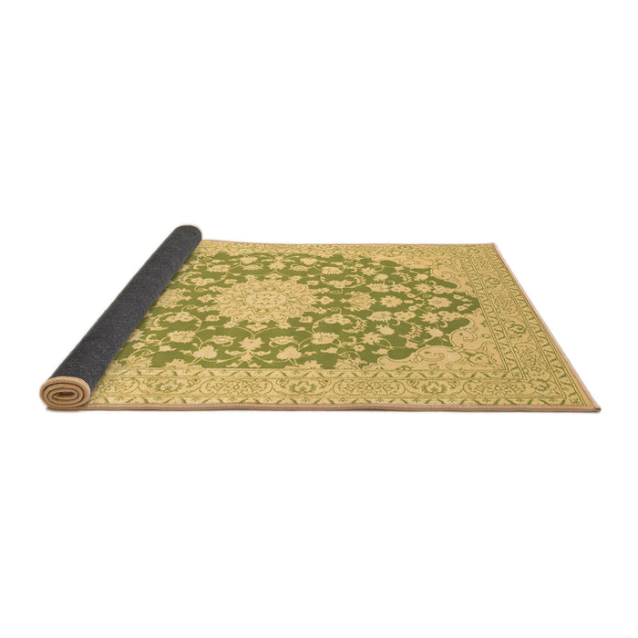 Sideview of Medallion Brown Traditional Rug, tr128brn