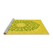 Sideview of Machine Washable Medallion Yellow Traditional Rug, wshtr128yw