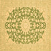 Square Medallion Brown Traditional Rug, tr128brn