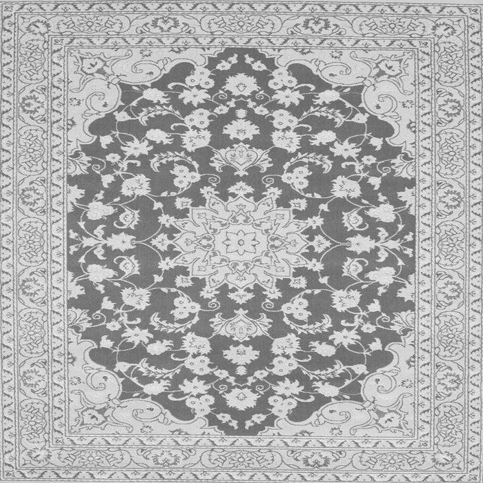 Serging Thickness of Medallion Gray Traditional Rug, tr128gry