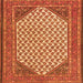 Round Machine Washable Persian Orange Traditional Area Rugs, wshtr1290org