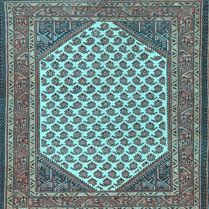 Square Machine Washable Persian Light Blue Traditional Rug, wshtr1290lblu