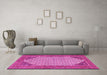 Machine Washable Persian Pink Traditional Rug in a Living Room, wshtr1290pnk