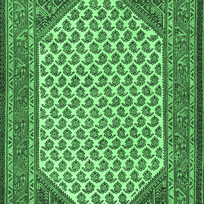 Machine Washable Persian Emerald Green Traditional Area Rugs, wshtr1290emgrn
