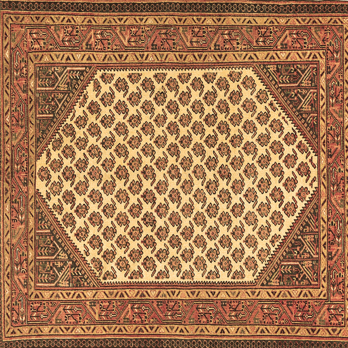 Square Persian Brown Traditional Rug, tr1290brn
