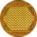 Round Persian Yellow Traditional Rug, tr1290yw