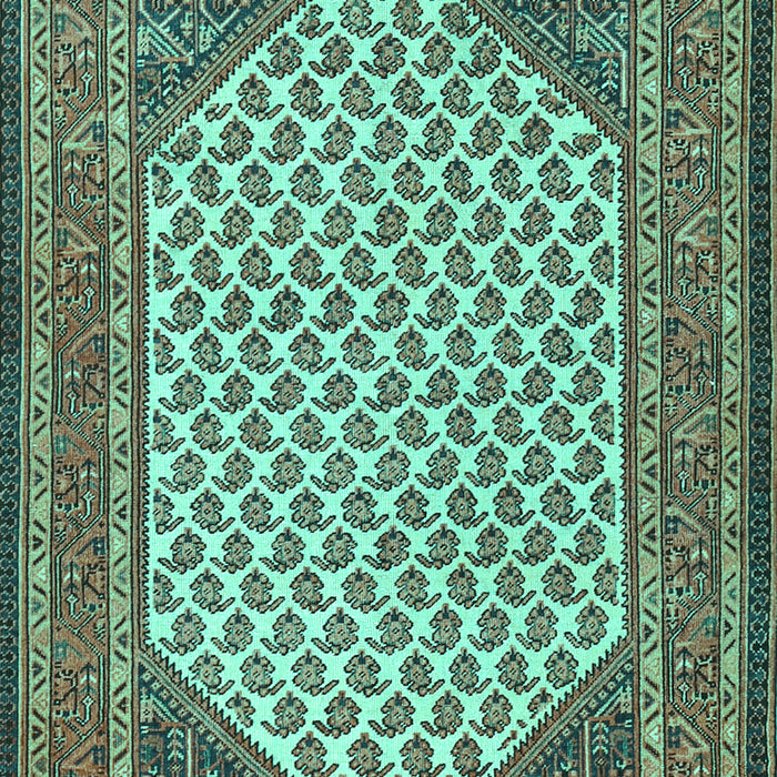 Machine Washable Persian Turquoise Traditional Area Rugs, wshtr1290turq