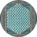 Round Persian Light Blue Traditional Rug, tr1290lblu