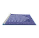 Sideview of Machine Washable Persian Blue Traditional Rug, wshtr1290blu