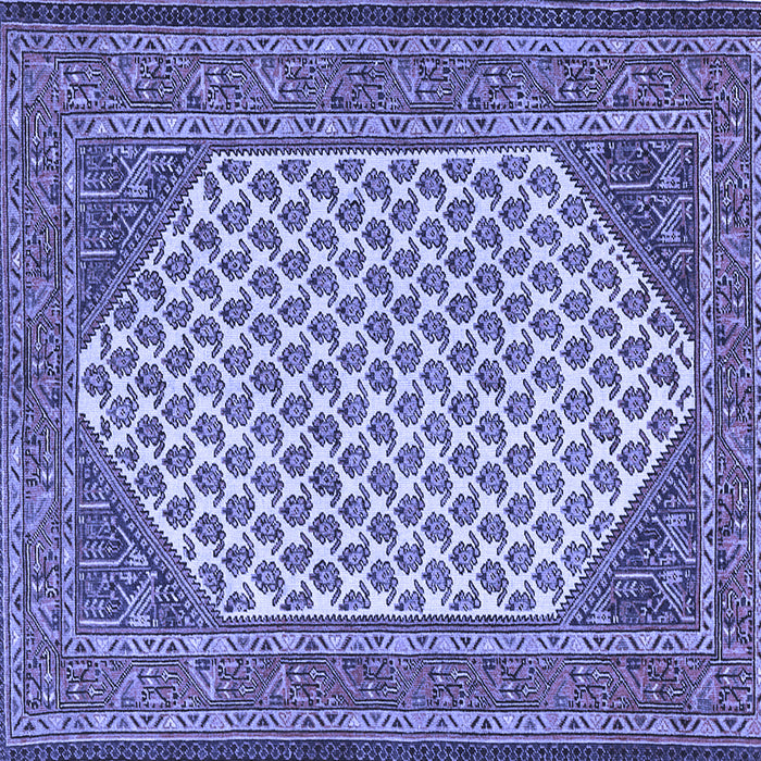 Square Persian Blue Traditional Rug, tr1290blu