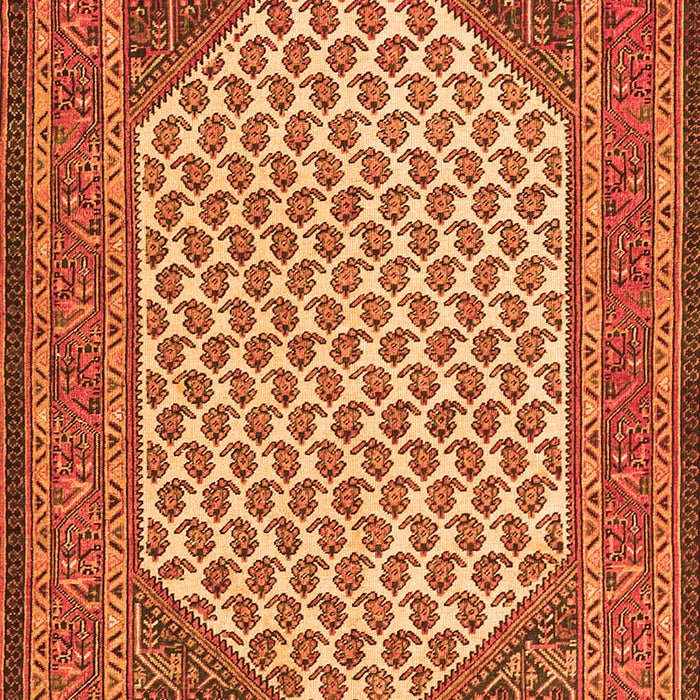 Serging Thickness of Machine Washable Persian Orange Traditional Area Rugs, wshtr1290org