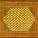 Square Persian Yellow Traditional Rug, tr1290yw