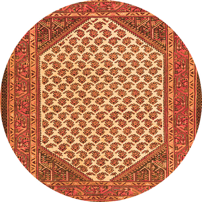 Machine Washable Persian Orange Traditional Area Rugs, wshtr1290org