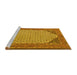 Sideview of Machine Washable Persian Yellow Traditional Rug, wshtr1290yw