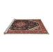 Sideview of Machine Washable Traditional Saffron Red Rug, wshtr1291