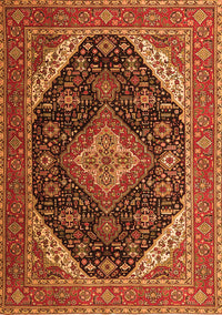 Medallion Orange Traditional Rug, tr1291org