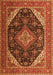 Medallion Orange Traditional Rug, tr1291org