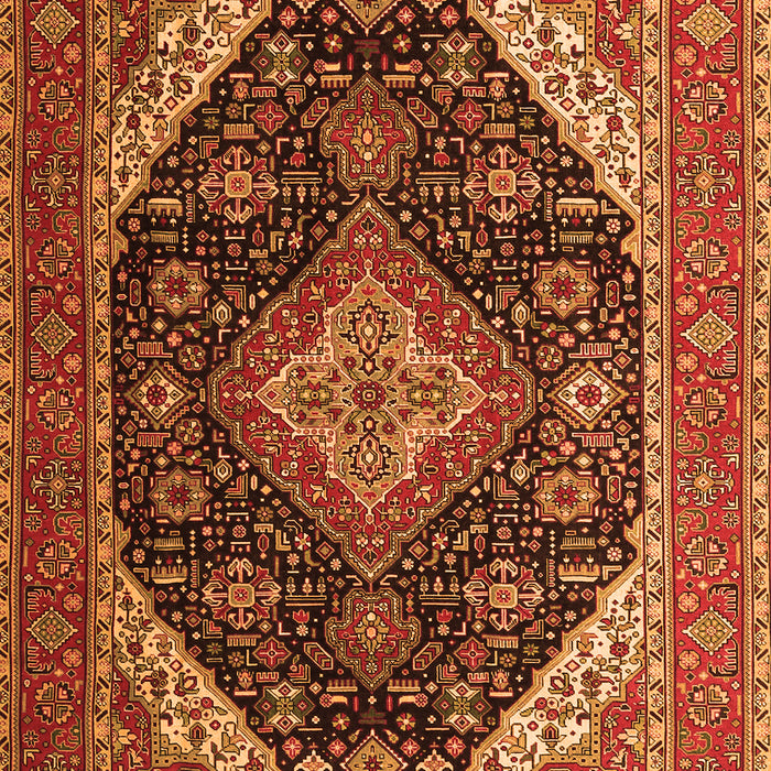 Medallion Orange Traditional Rug, tr1291org