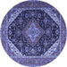 Round Medallion Blue Traditional Rug, tr1291blu