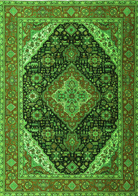 Medallion Green Traditional Rug, tr1291grn