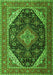 Medallion Green Traditional Rug, tr1291grn