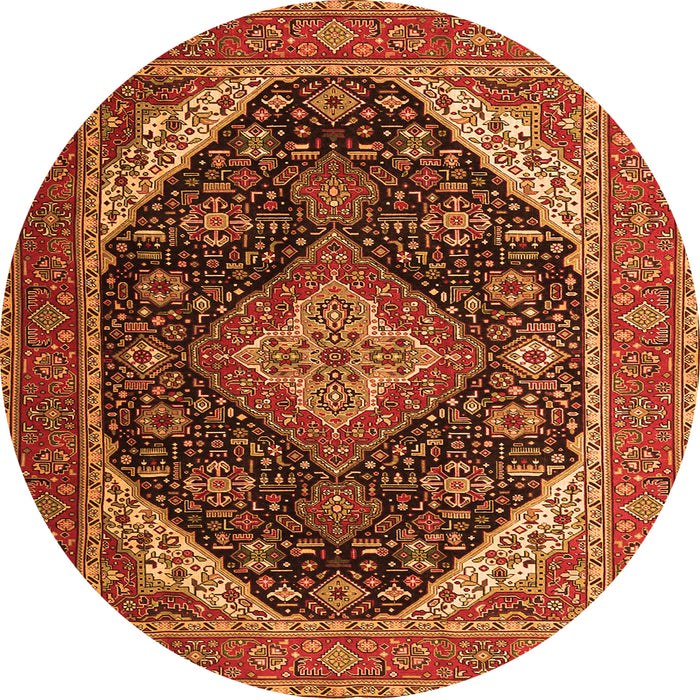 Square Medallion Orange Traditional Rug, tr1291org