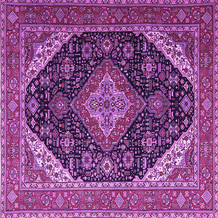 Square Medallion Purple Traditional Rug, tr1291pur