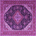 Square Medallion Purple Traditional Rug, tr1291pur