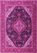 Machine Washable Medallion Pink Traditional Rug, wshtr1291pnk